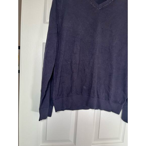 Land’s End‎ Men’s Sweater, Classic Navy Pullover, Size Large, Preppy Academia - Picture 4 of 6